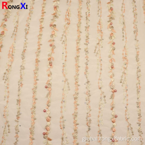 Bead Fabric Brand New Embroidery Fabrics With High Quality Factory